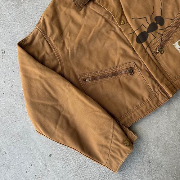 Vintage Y2K Carhartt brown cropped Detroit style work wear jacket - Picture 2 of 8